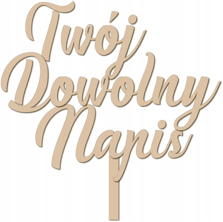 SKLEJKA TOPPER NA TORT DOWOLNY NAPIS URODZINY dowolny tekst