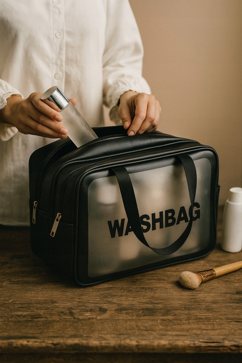 Podwójna Kosmetyczka Podróżna Organizer Podróżny Damska Męska Duża Pojemna