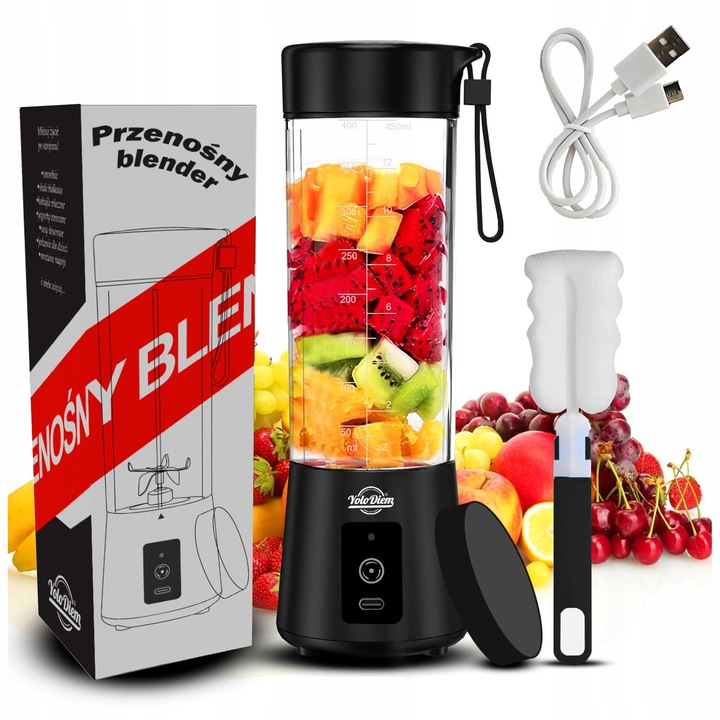 BLENDER PRZENOŚNY 250W 400ML Bezprzewodowy Kielichowy do Smoothie