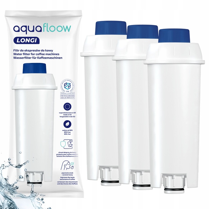 Filtr do wody Aquafloow Longi - filtr do ekspresu Delonghi Dinamica 3