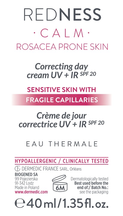 DERMEDIC REDNESS Krem korygujący na dzień UV + IR