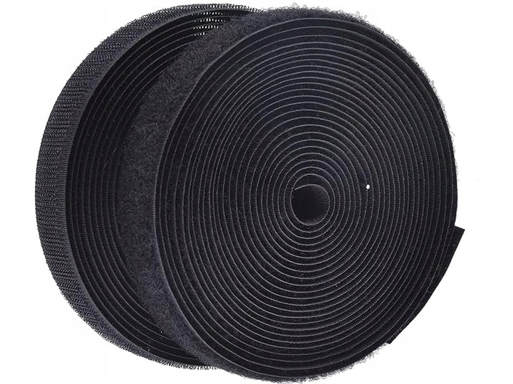 MOCNA RZEPOWA TAŚMA OBIE STRONY szer. 50 mm * 5 METRÓW CZARNY