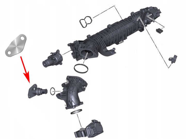 624 Zaślepka EGR N47N N57N N57Z B37 BMW 2.0 3.0 D