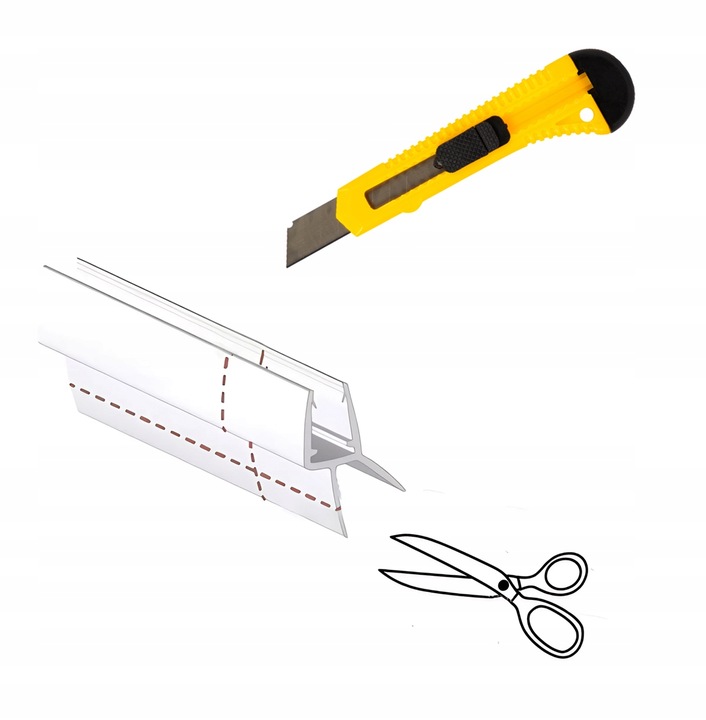 USZCZELKA DO KABINY PRYSZNICOWEJ SZYBY DRZWI DOLNA Z OKAPNIKIEM 6-8mm 100CM