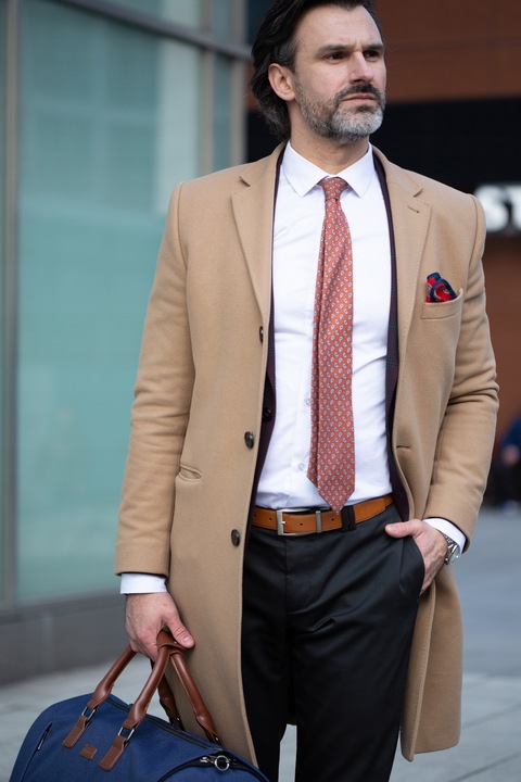 DWUSTRONNY SKÓRZANY PASEK DO SPODNI PASEK MĘSKI DO SPODNI Hugh Butler