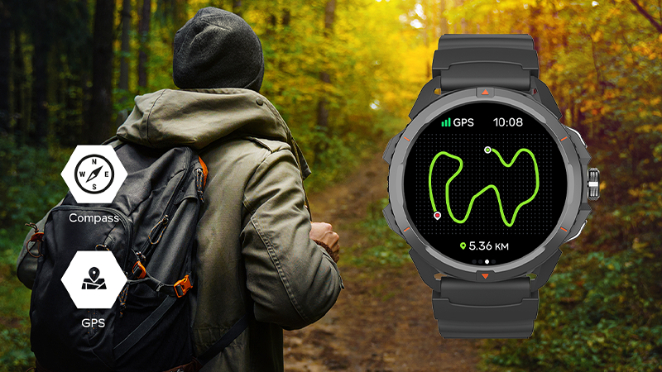 Wytrzymały Hammer Smartwatch 2 wodoodporny GPS SOS Duża bateria