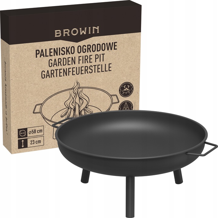 palenisko ogrodowe surowa stal czarne Ø58 cm misa do ogniska pod
