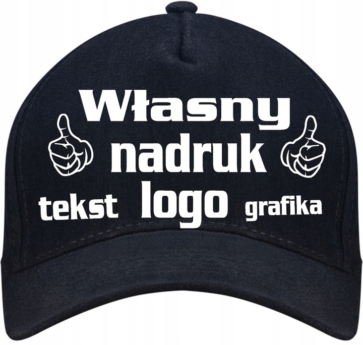 CZAPKA Z DASZKIEM Z WŁASNYM NADRUKIEM LOGO NAPIS GRAFIKA kolor do wyboru