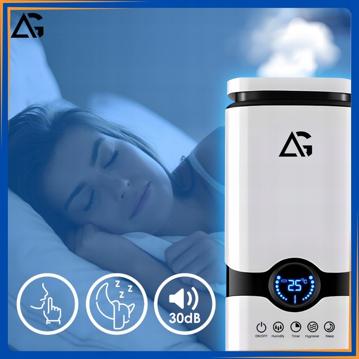 NAWILŻACZ POWIETRZA JONIZATOR AROMATERAPIA DYFUZOR TIMER PILOT I 12x OLEJKI