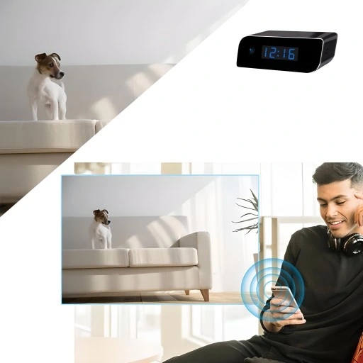 ZEGAR Z UKRYTA MINI KAMERA SZPIEGOWSKA WiFi BUDZIK