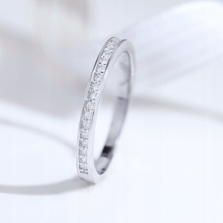 SREBRNY PIERŚCIONEK OBRĄCZKA 925 z CYRKONIAMI r.7