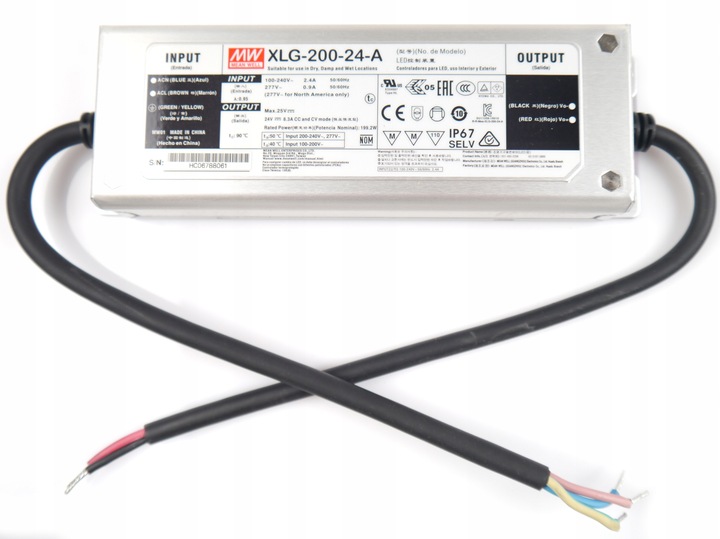 ZASILACZ MEAN WELL XLG-200-24-A 200W 24V 8,3A IP67 DO LED