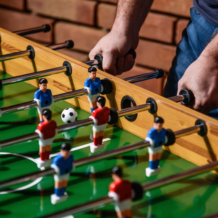 DUŻY STÓŁ DO PIŁKARZYKÓW PIŁKARZYKI METEOR 121x61x80 cm 4-4-2 MDF LAMINAT