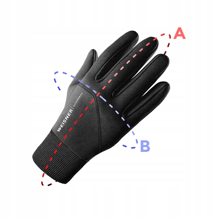 WEISNER GO | RĘKAWICZKI CZARNE MĘSKIE ZIMOWE SAMOCHODOWE ROWEROWE