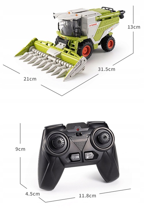 KOMBAJN ZDALNIE STEROWANY 2w1 GENERATOR DYMU + ŚWIATŁA POJEMNIK NA ZBOŻE