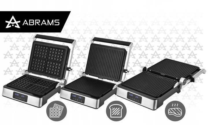 GRILL GOFROWNICA OPIEKACZ ELEKTRYCZNY 2200W REGULACJA CZASU I TEMP