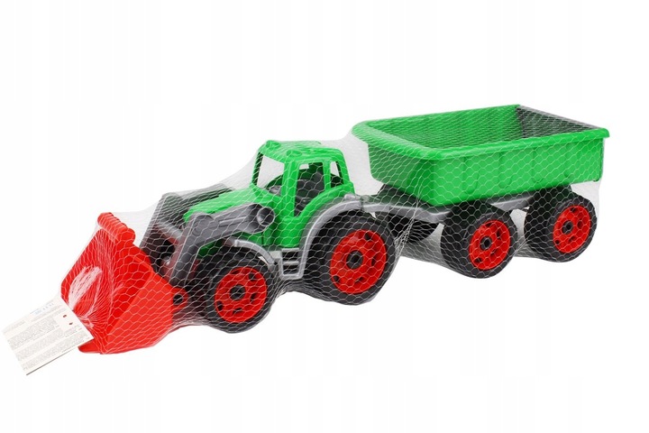 DUZY 65cm Traktor ciągnik z przyczepą