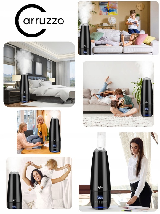 Nawilżacz powietrza DUŻY AUTOMATYCZNY 8w1 +AROMATERAPIA OLEJKI FILTR