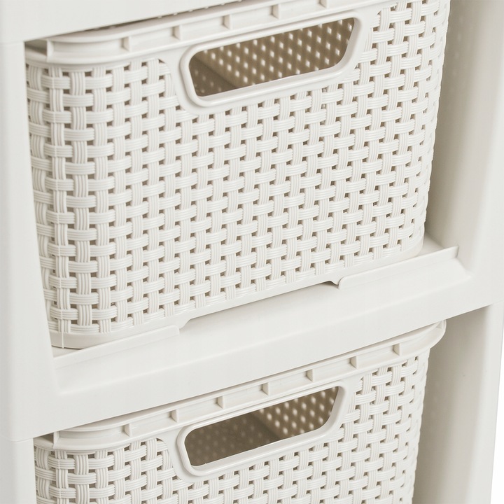 REGAŁ KOMODA STOJAK Z 2 KOSZAMI RATTAN BRANQ 1727A