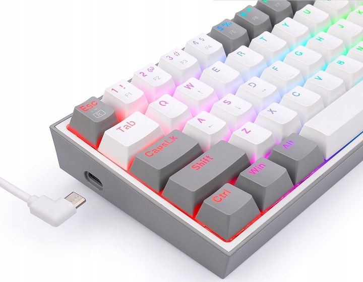 KLAWIATURA MECHANICZNA REDRAGON K617 RGB FIZZ RED BOX SWITCH BIAŁO SZARA