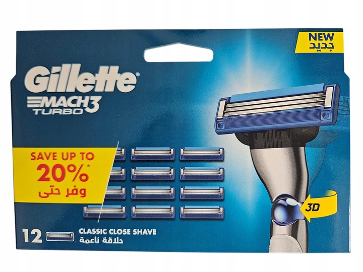 TURBO MACH3 12 SZTUK - TAK GOLI ORYGINALNY NOŻYK GILLETTE !
