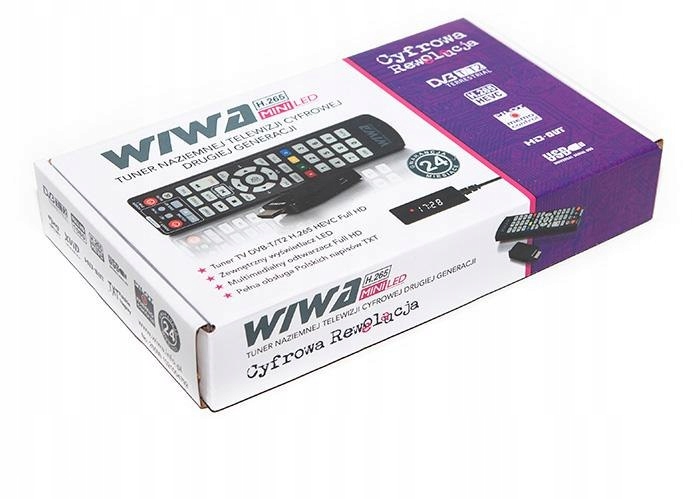 TUNER DEKODER TELEWIZJI NAZIEMNEJ DVB-T2 WIWA H.265 MINI LED