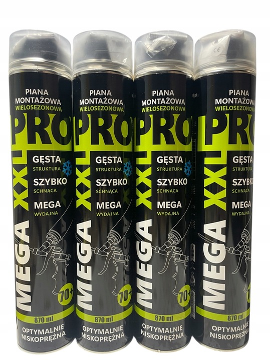 PRO XXL Piana pianka montażowa niskoprężna 870ml MEGA - PUSZKA 1000 GRAM