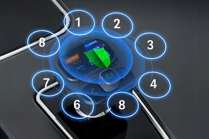 TRANSMITER FM BLUETOOTH 5.3 DRMZ SZYBKA ŁADOWARKA QC3.0 PD 36W USB