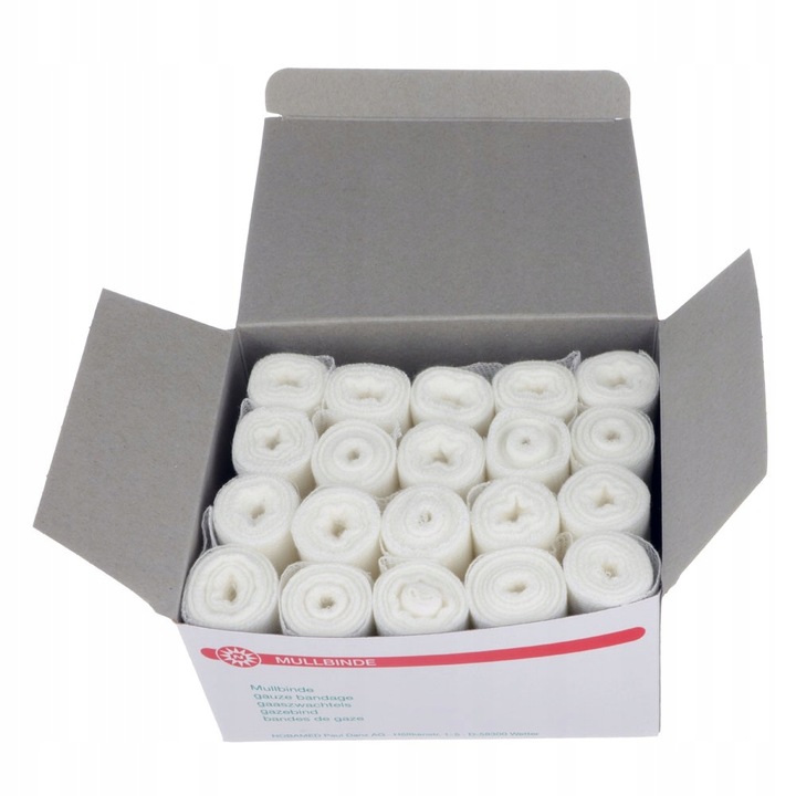 Opatrunek z gazy biały Mullbinden 4m x10 cm,20szt.