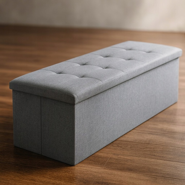 PUFA Z POJEMNIKIEM SKRZYNIA TAPICEROWANA SIEDZISKO OTWIERANA SCHOWEK