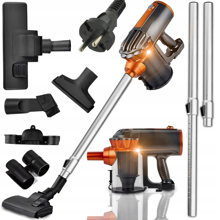 ODKURZACZ PIONOWY RĘCZNY CYKLONOWY BEZWORKOWY MOCNY 650W 5W1 PORĘCZNY