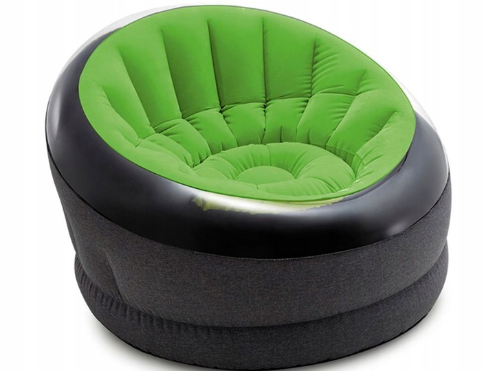 FOTEL DMUCHANY WELUROWY PUFA + PODNÓŻEK INTEX