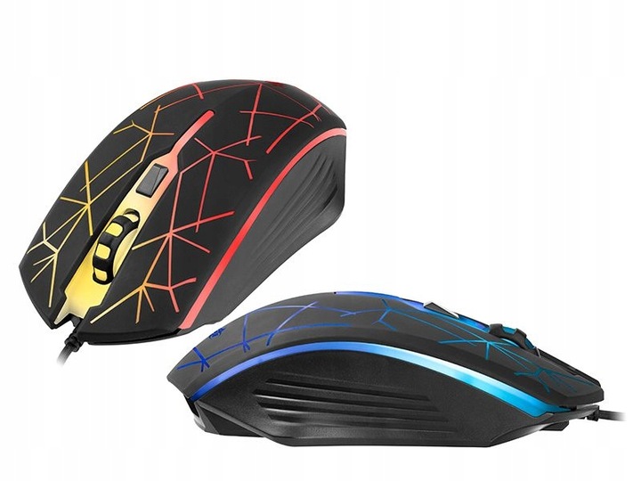 KLAWIATURA PODŚWIETLANA I MYSZ-KA SŁUCHAWKI PODKŁADKA ZESTAW DLA GRACZY 4w1