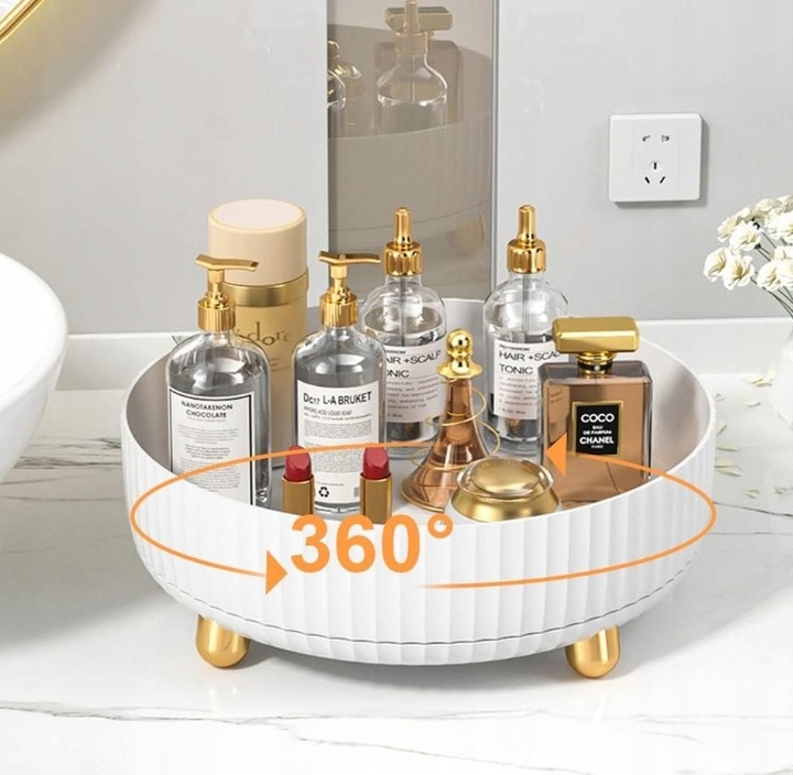 ORGANIZER OBROTOWY na Kosmetyki POJEMNIK na PERFUMY PĘDZLE Make-up 360