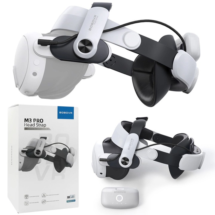Pasek Odciążający BOBOVR M3 Pro Oculus Meta Quest 3/3s z Baterią Zasilaniem