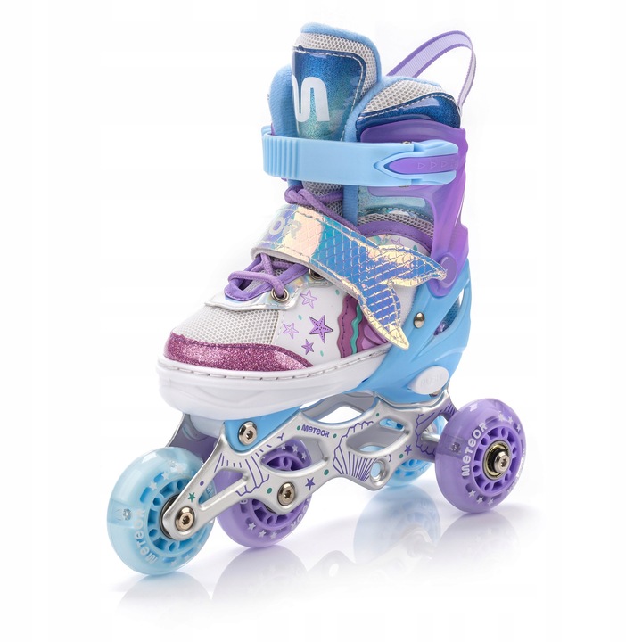 ROLKI 4w1 METEOR MERMAID XS 25-28 rolki łyżwy wrotki rolko-wrotki LED