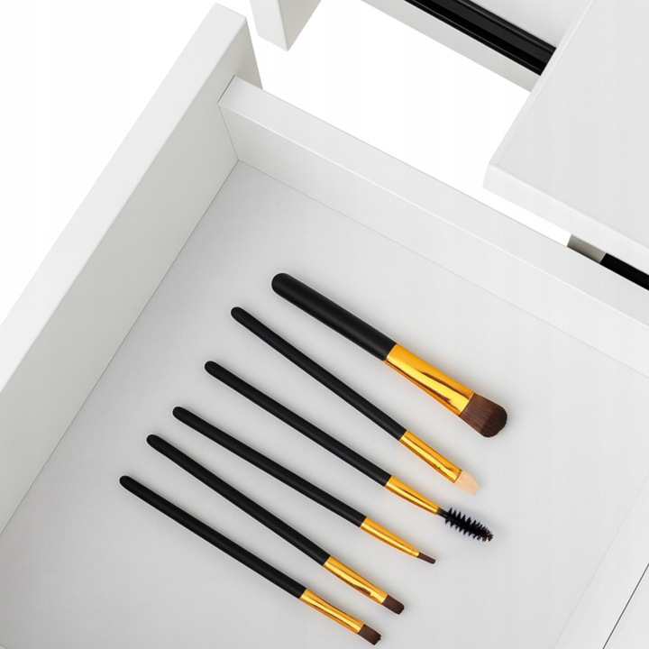 TOALETKA KOSMETYCZNA 90cm BIAŁA Z LUSTREM I OŚWIETLENIEM LED STORMY