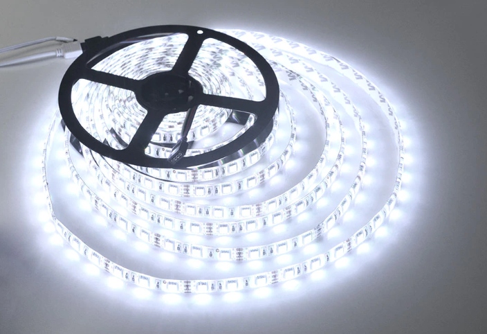 TAŚMA led LISTWA ledowa biała Z ZASILACZEM OŚWIETLENIE KUCHENNE DO MEBLI