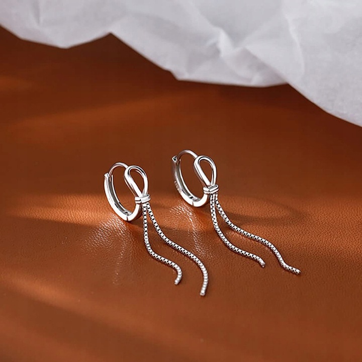 DŁUGIE SREBRNE KOLCZYKI DAMSKIE WISZĄCE SREBRO PRÓBA 925 MODNE ELEGANCKIE