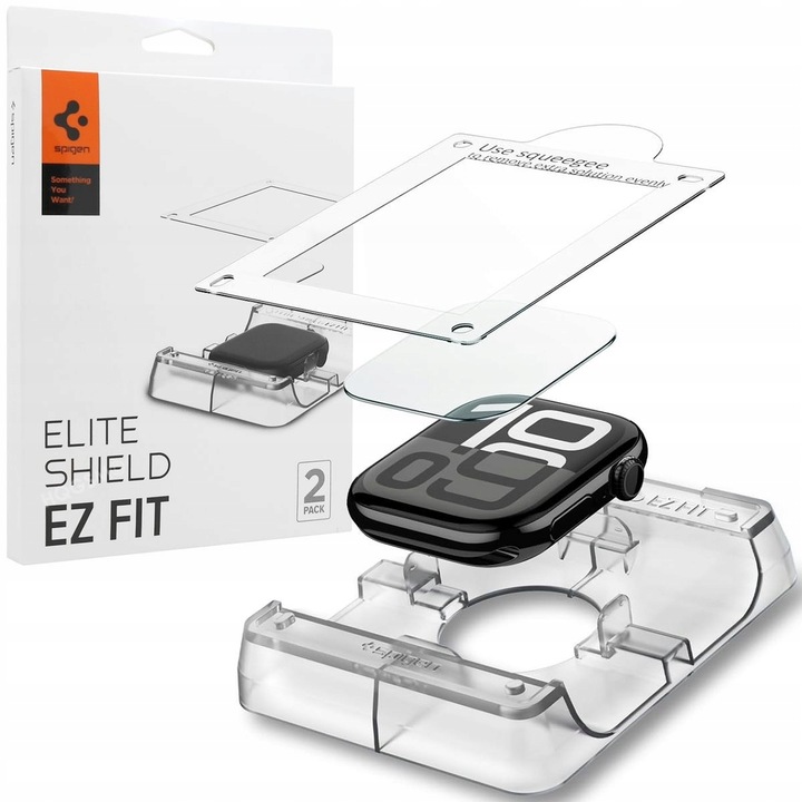 Szkło Hybrydowe SPIGEN EliteShield EZ Fit +Aplikator do Apple Watch 10 46mm