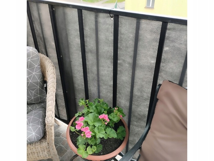OSŁONA BALKONOWA na balkon, taras PP 1x5m- GRUBA+klipsy
