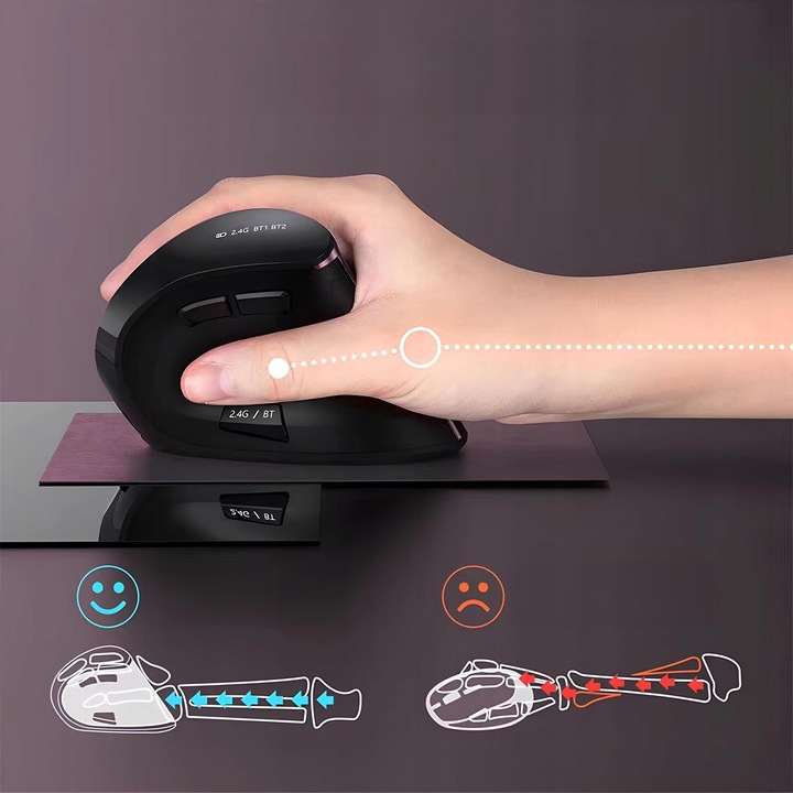 Myszka wertykalna RENEW FORCE pionowa MYSZ bezprzewodowa WiFi Bluetooth PRO