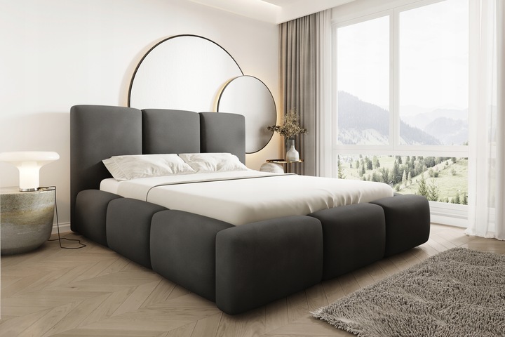 Łóżko Tapicerowane Bubble 180x200 z Pojemnikiem Stelaż Podnoszony