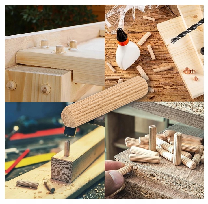 drewniane kołki dyble do mebli długość 35mm fi 8mm 1kg 1000g