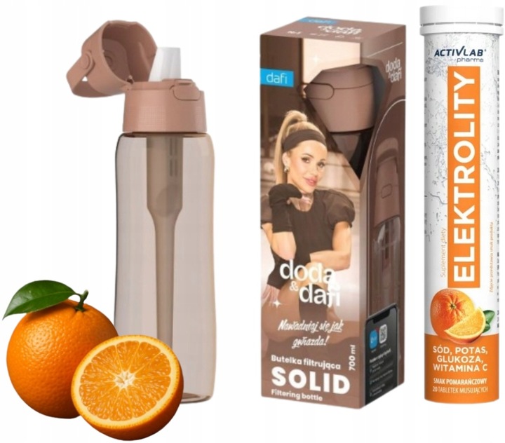 DAFI SOLID Butelka na wodę + filtr DODA Mocha Mousse 0,7 L +