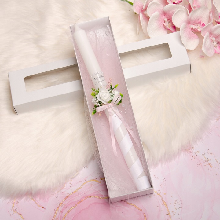 ŚWIECA KOMUNIJNA DO I KOMUNII ŚWIĘTEJ IMIĘ DATA