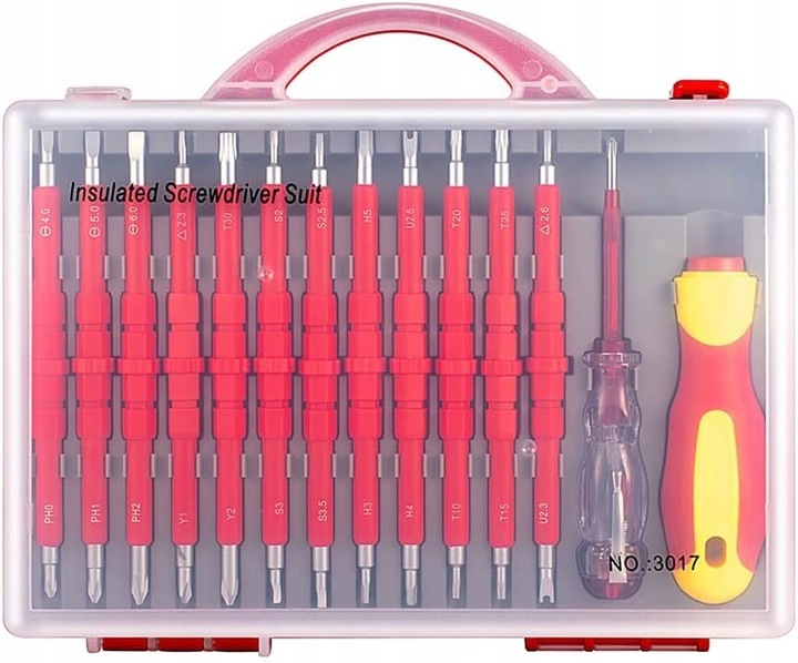 ZESTAW WKRĘTAKÓW ŚRUBOKRĘTY IZOLOWANE 26 rozmiarów + WALIZKA DLA