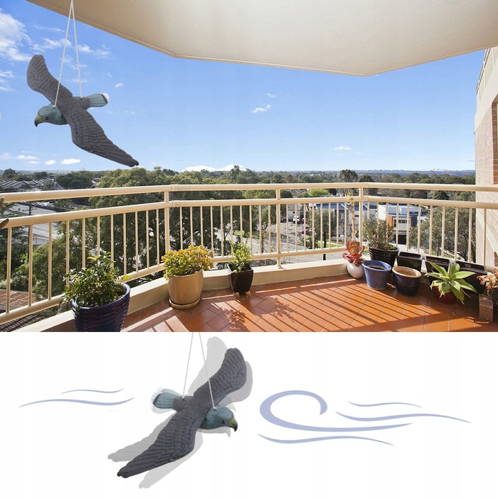 DUŻY ODSTRASZACZ PTAKÓW GOŁEBI SZPAKÓW SOKÓŁ W LOCIE + EFEKT