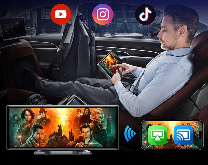 Radio Samochodowe ANDROID Auto AirPlay Mirror Link Ekran 9,3"