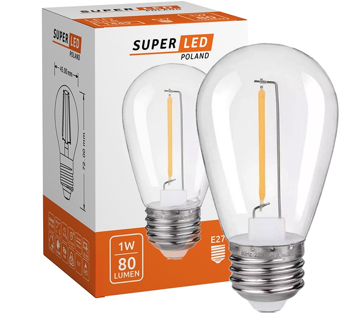 Girlanda ogrodowa Zewnętrzna Łańcuch Świetlny 10m + 10x żarówka LED E27